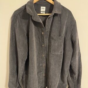 Zara Men's Gray Corduroy Sweater